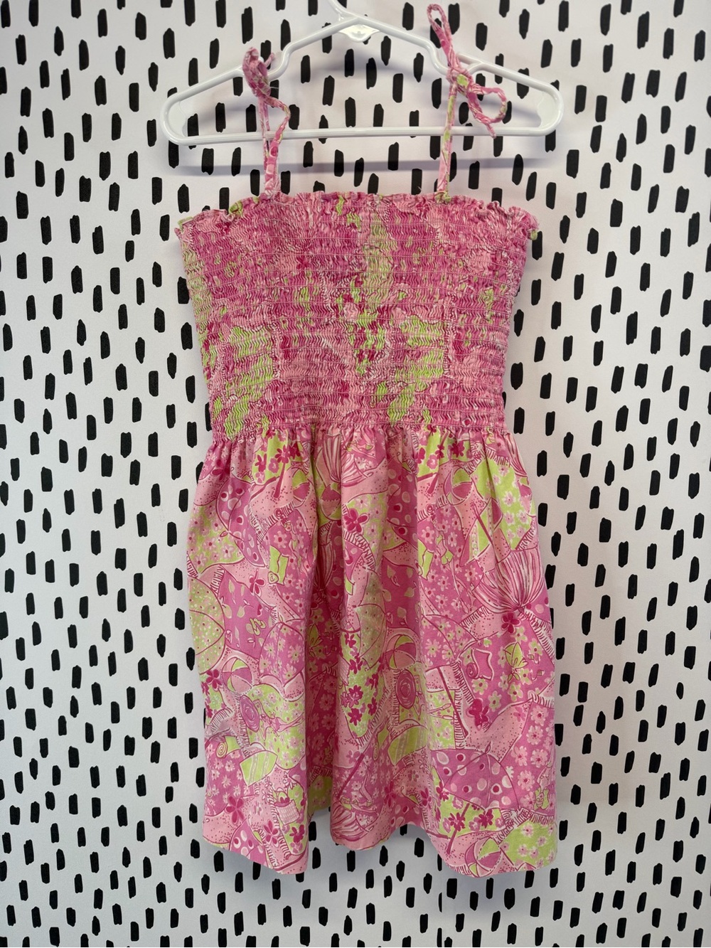 Lilly Pulitzer Pink & Green Summertime Umbrella Blanket Print dress Size 5